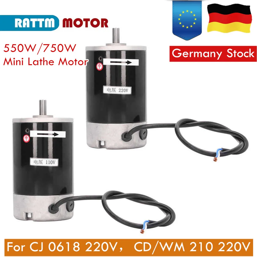 

【EU Stock】High Torque 550W 750W Brushed DC Motor 220V For CJ 0618 / CD210 / WM210 Mini Lathe Part Accessories