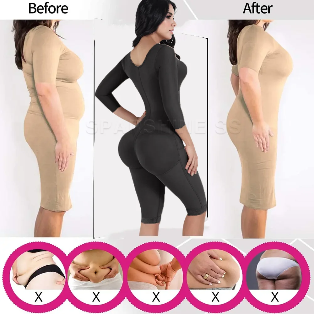 Fajas Colombianas Body Shaper Girdles for Women Tummy Control Post Surgery Compression Female Butt Lifter Shapewear Bodysuits