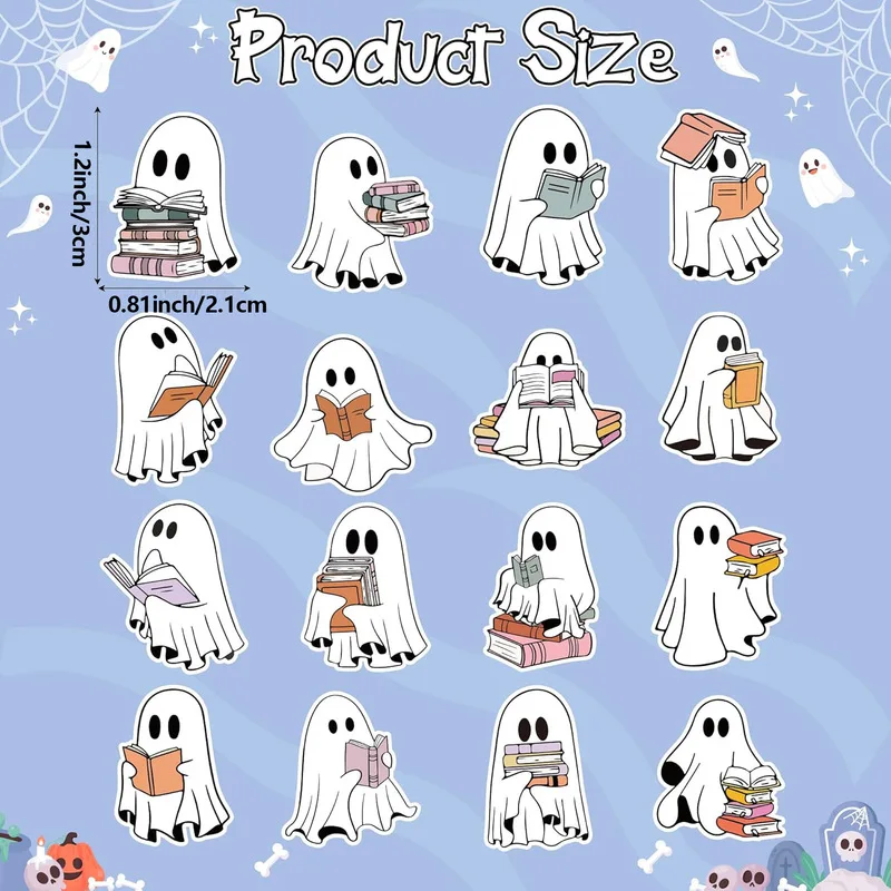 50pcs Halloween Stickers Cute Spooky Cartoon Sticker Pack For Kids DIY Crafts Scrapbooking Party Supplies kawaii