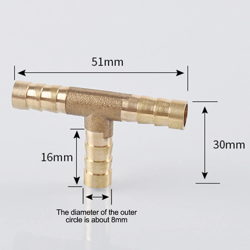 3WAY Hose Fitting Air Hose Joiner For Fluid Transfer Barbed Tee Fittings CNC Precision Convenient To Use Easy Installation