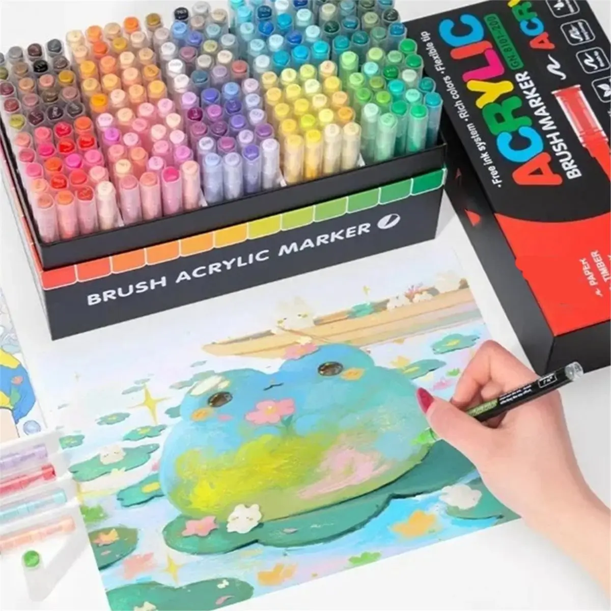 A78I 100 Stück Ersatzspitzen für Acrylfarben GuangNa Marker Weiche Pinselspitzen DIY für Kinder-Malerei