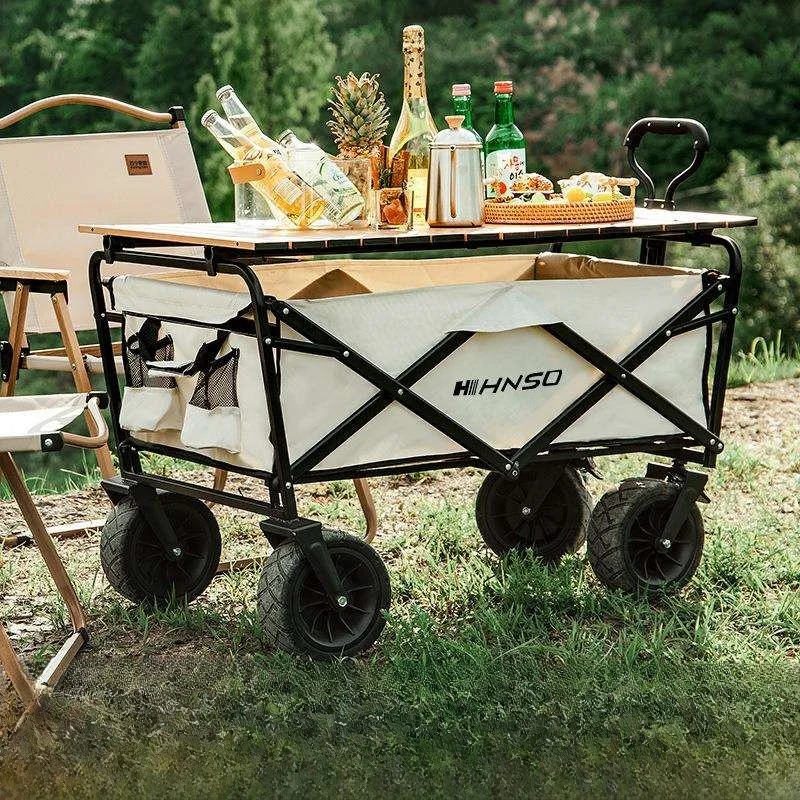 portable-camping-picnic-hand-pulling-cart-extendable-stainless-steel-metal-shopping-cart-for-outdoor-camping-and-picnics