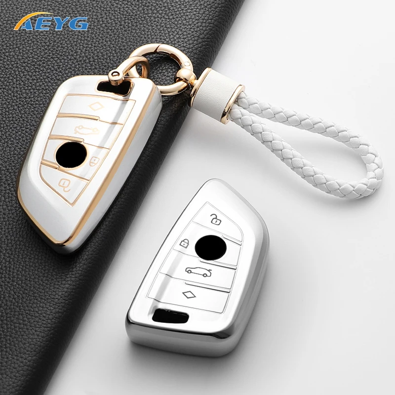 Soft TPU ฝาครอบกุญแจรถสําหรับ BMW X1 X3 X5 X6 X7 1 3 5 6 7 Series G20 G30 G11 F15 F16 G01 G02 F48 พวงกุญแจอุปกรณ์เสริม