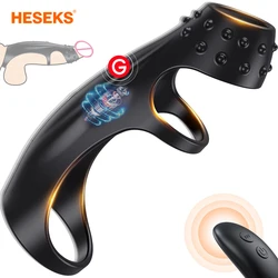 HESEKS Vibrating Cock Penis Ring G Spot Stimulation Penis Sleeve with Remote Enhancer Cock Sleeve Couples Adult Sex Toys for Men