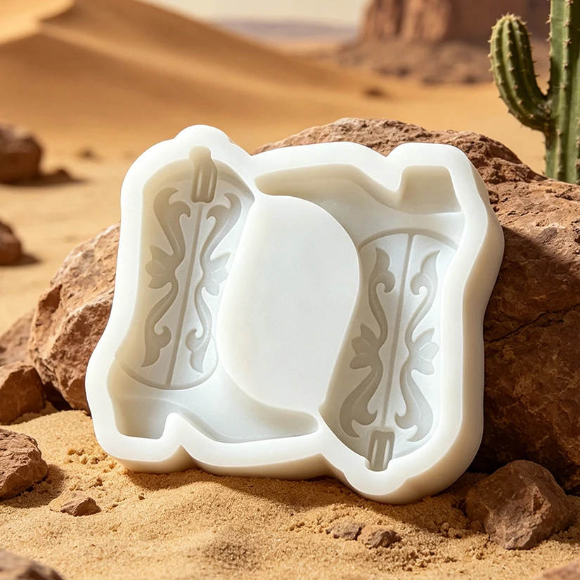 Cowboy-Stiefel Silikonform Zuckerguss-Cupcake-Backform Fondant-Kuchendekorationswerkzeuge Harzwerkzeuge – Detail 7
