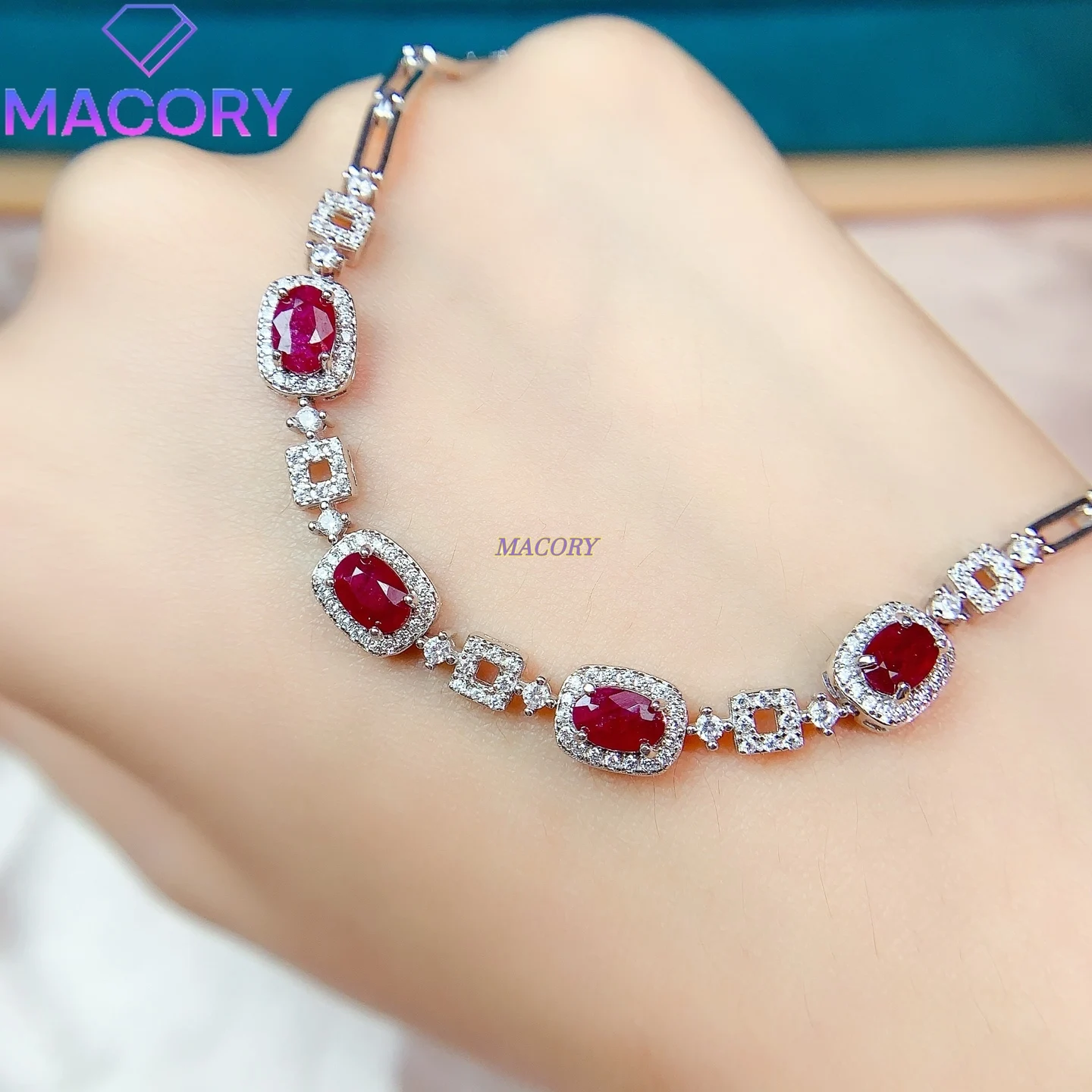 سوار روبي طبيعي جديد للنساء، كلاسيكي من الفضة الإسترليني عيار 925، جودة عالية، يظهر الأناقة، هدية مهرجان عصرية.