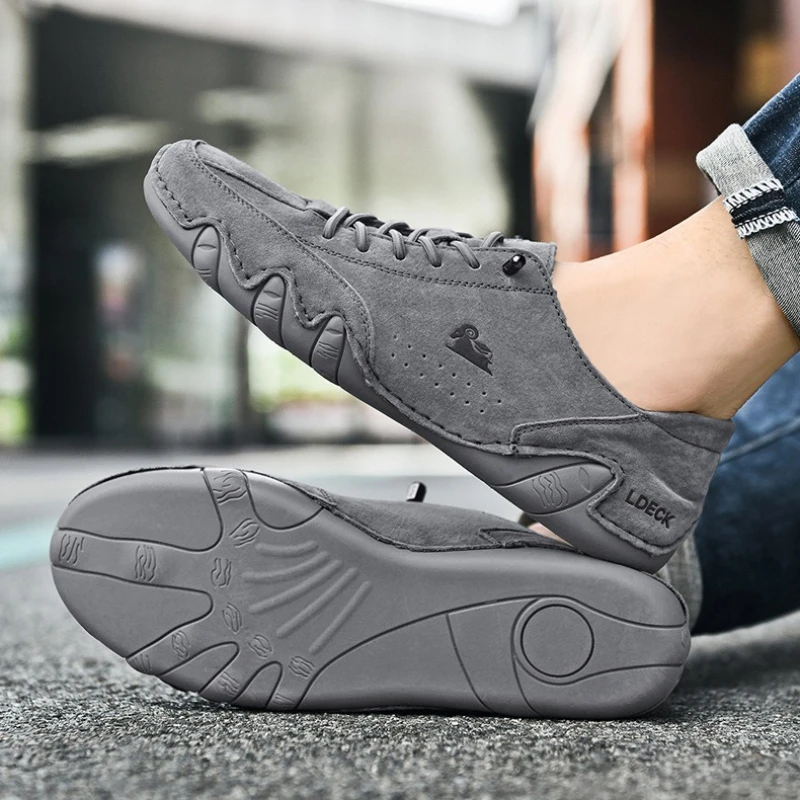 

Мужские кожаные кроссовки с низким вырезом, дизайнерские лоферы, удобная нескользящая повседневная обувь на плоской подошве, большие размеры, Zapatillas Para Hombre