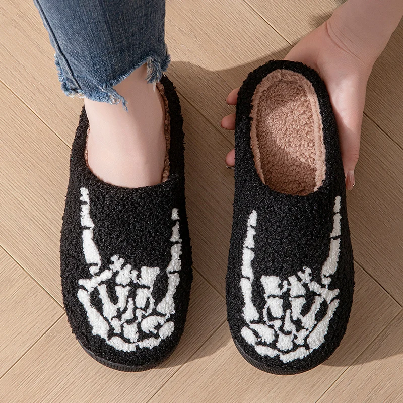 

Пушистые женские тапочки с когтями на Хэллоуин, дизайнерская женская обувь с забавными героями мультфильмов, домашняя плюшевая зимняя обувь на плоской подошве, новые шлепанцы из нечеткого меха