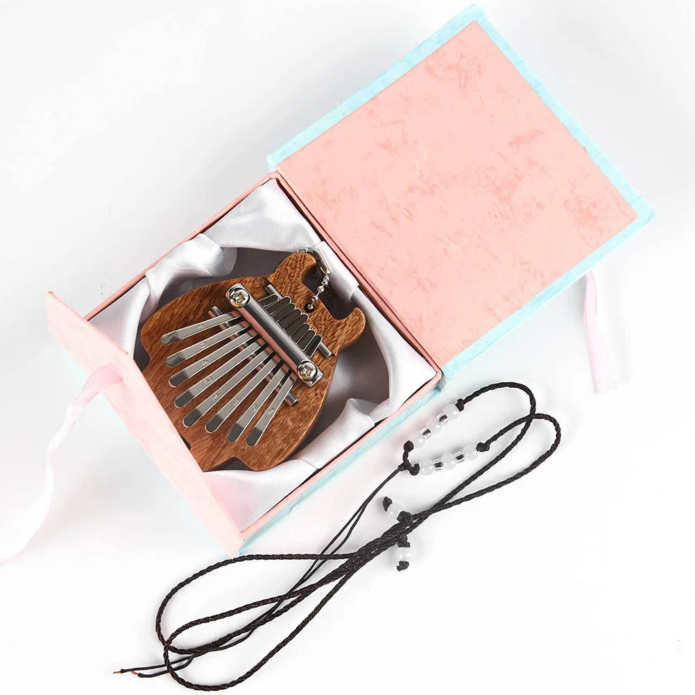 

Wooden Thumb Piano 8 tone Mini Kalimba Musical Instrument Lightweight Portable Finger Piano Gift Idea Long Term Use Durable