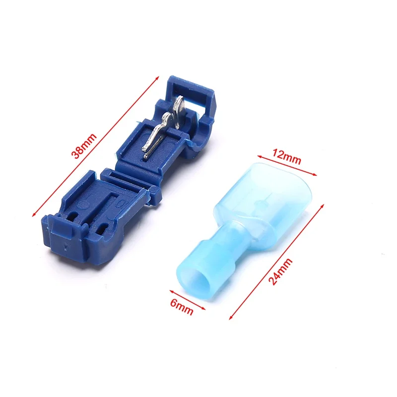 5SET T-Tap Wire Connectors Self-Stripping Quick Splice Electrical Wire Terminals Insulated Male Quick Disconnect Spade Terminals