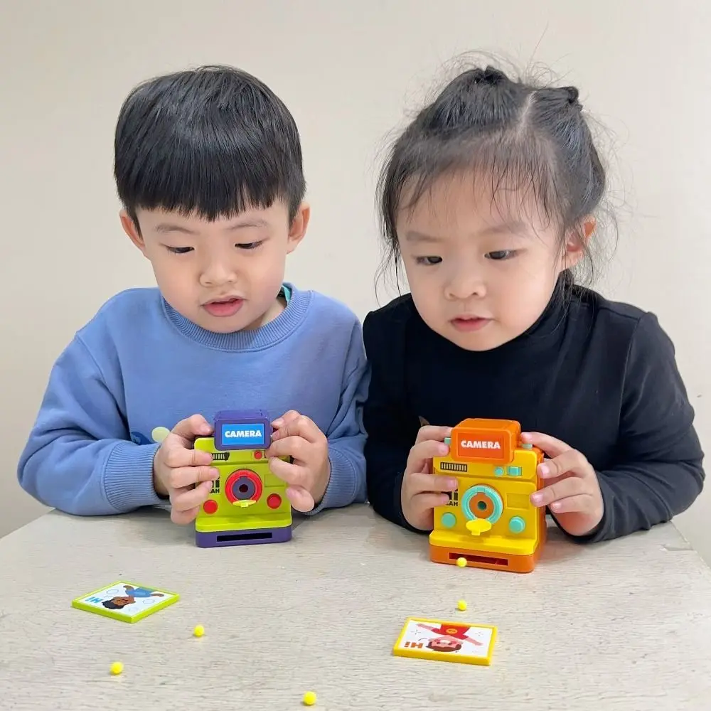 Casa de jogo de plástico câmera quebra-cabeça educação analógica câmera digital multiuso diy modelo de câmera instantânea habilidades motoras finas