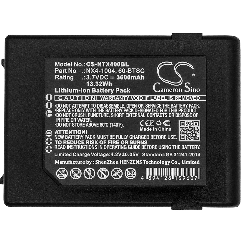 

Barcode Scanner Battery For Handheld Nautiz X4, 60-BTSC, NX4-1004 & Nautiz X4, 60-BTSC, NX4-1004