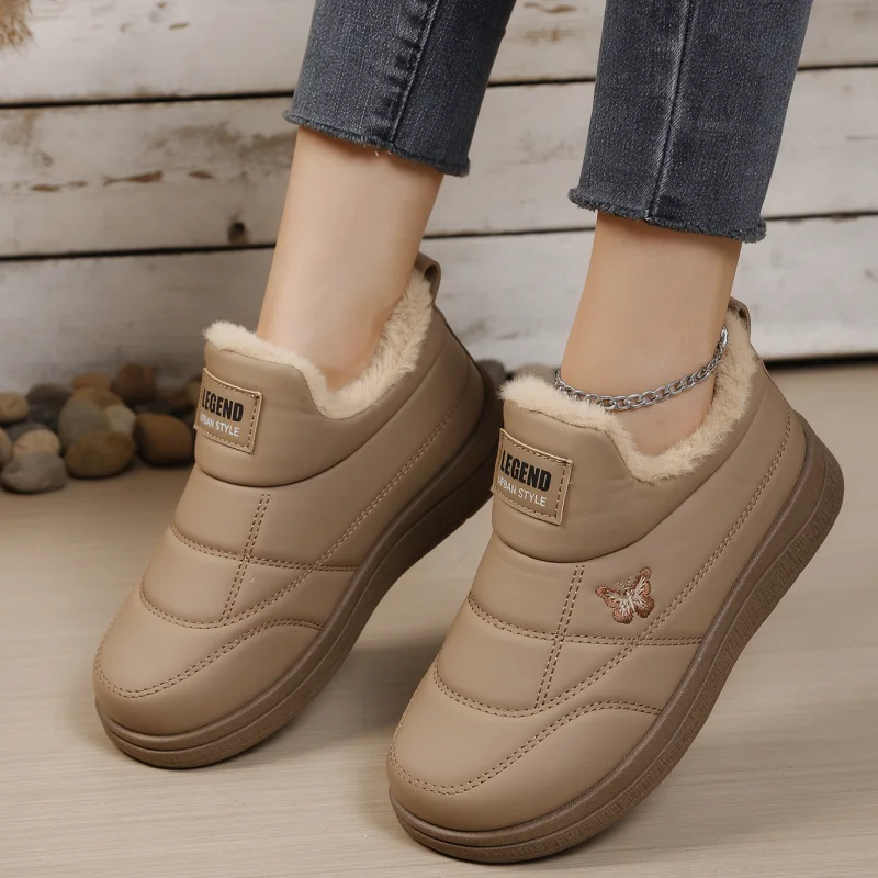 Women's Winter Snow Boots, ankle boots with a warm fleece lining, waterproof upper, thick sole design, casual short boots