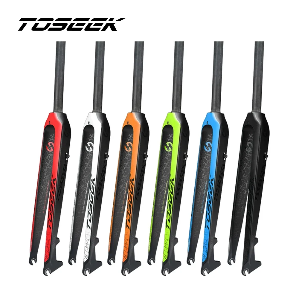 Horquilla de carbono TOSEEK 29 horquilla de bicicleta de tubo recto 560g horquilla de carbono duro Mtb 29 delantera para bicicleta