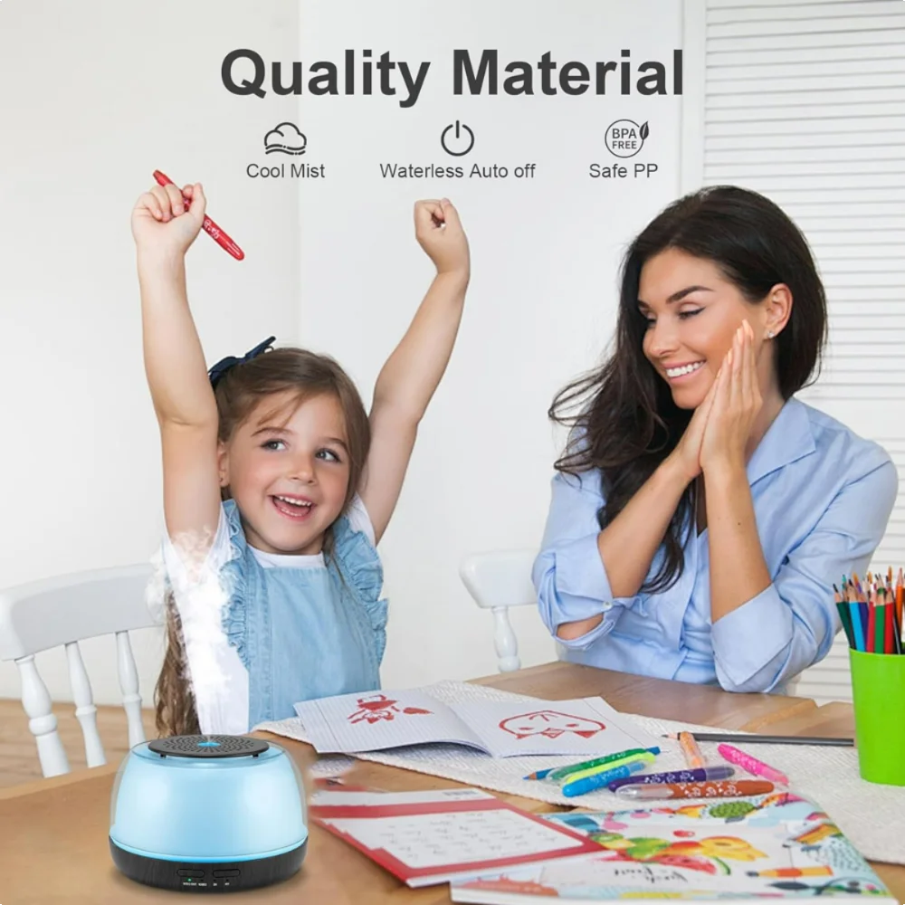 500ML Essential Oil Diffuser - 8-Hour Aromatherapy with Remote Control, 7-Color LED Lights, 4 Timer Settings for Home