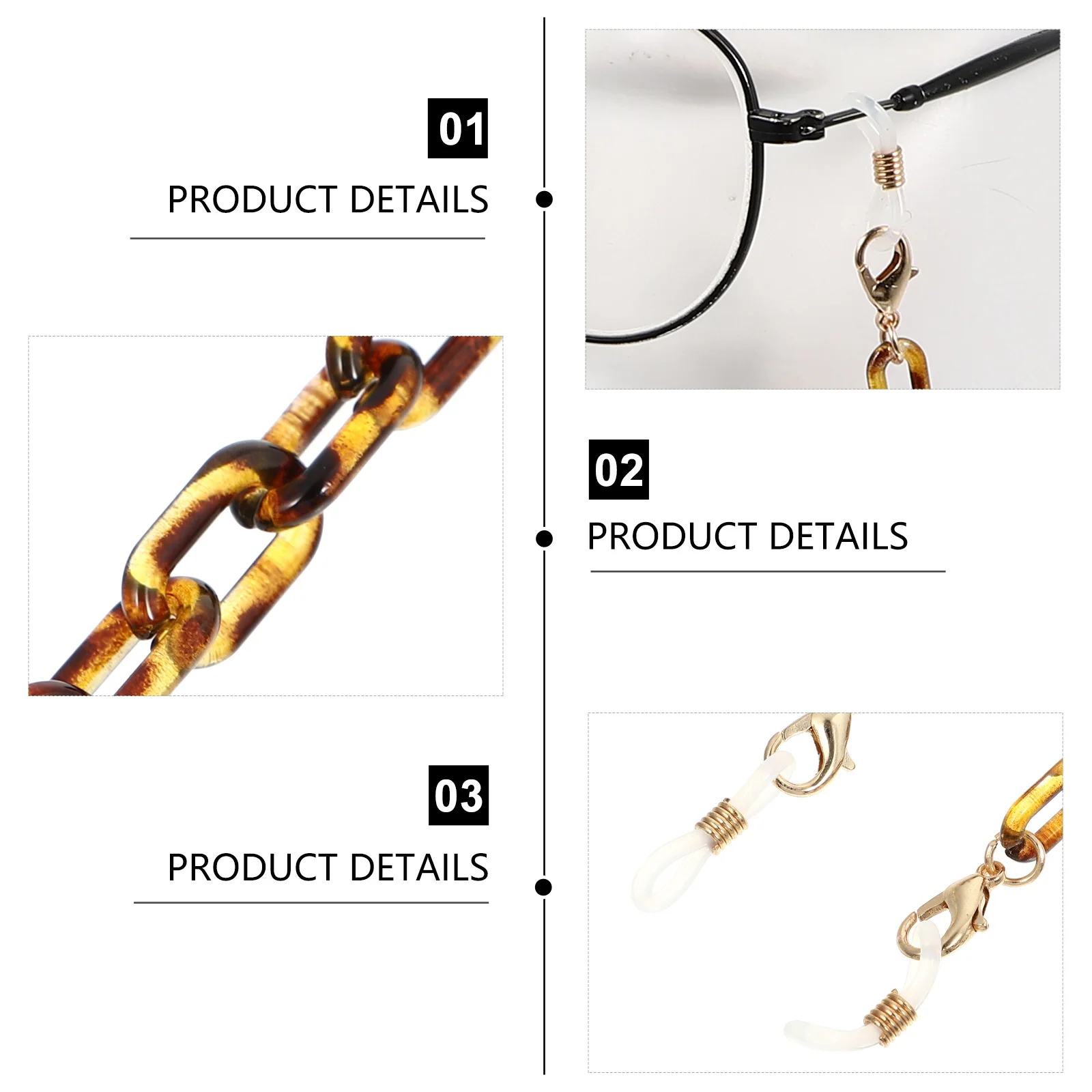 

1pc Glasses Chain Beaded Anti-Lost Cord For Sunglasses Eyewear Brown Durable Acrylic Lanyard Retainer Strap Eyeglass Accessory