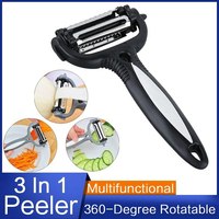 1PC New Multifunctional 360 Degree Rotary Peeler Kitchen Tool 3 in 1 Rotary Fruit Vegetable Carrot Potato Peeler Cutter Slicer