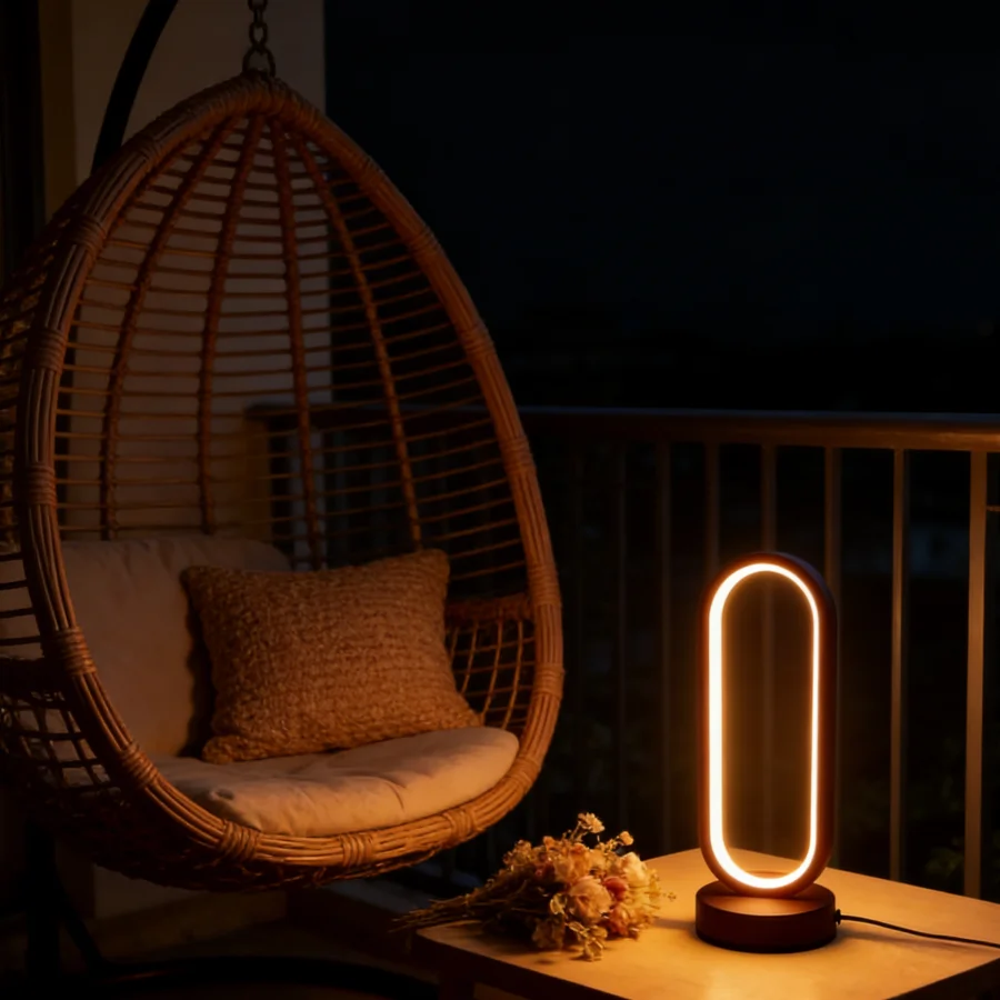 1PC Oval LED Table Lamp, Modern Warm White Night Light, Decorative Desk Lamp for Bedroom, Closet, Vanity, Home Decor