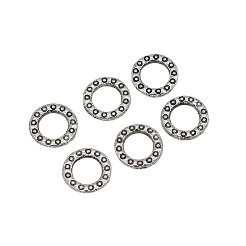 Pequenos círculos antigos planas conectores redondos, acessórios de jóias DIY, perto Jump Ring Connection, 9mm, 100pcs por lote