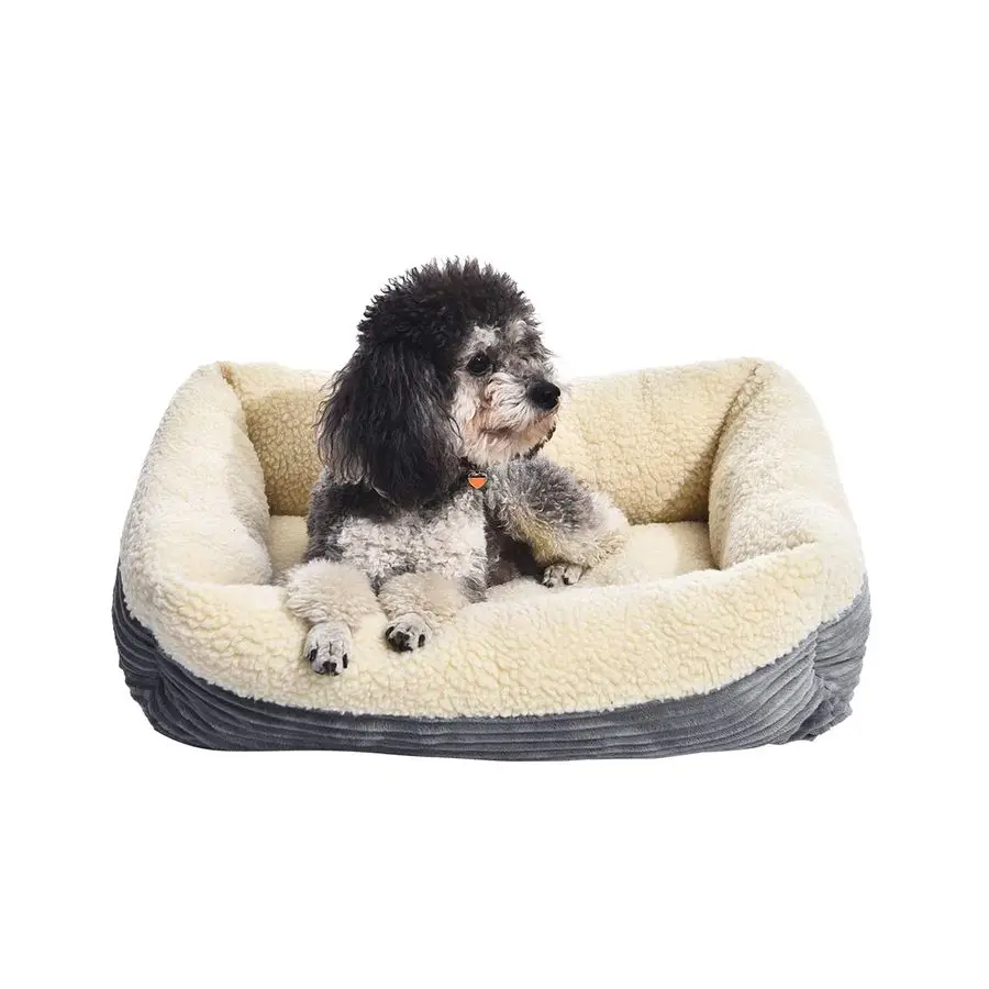 

24Inch Machine Washable Self Warming Pet Bed For Cat or Dog, Rectangle, Grey, 24L x 20W x 7H