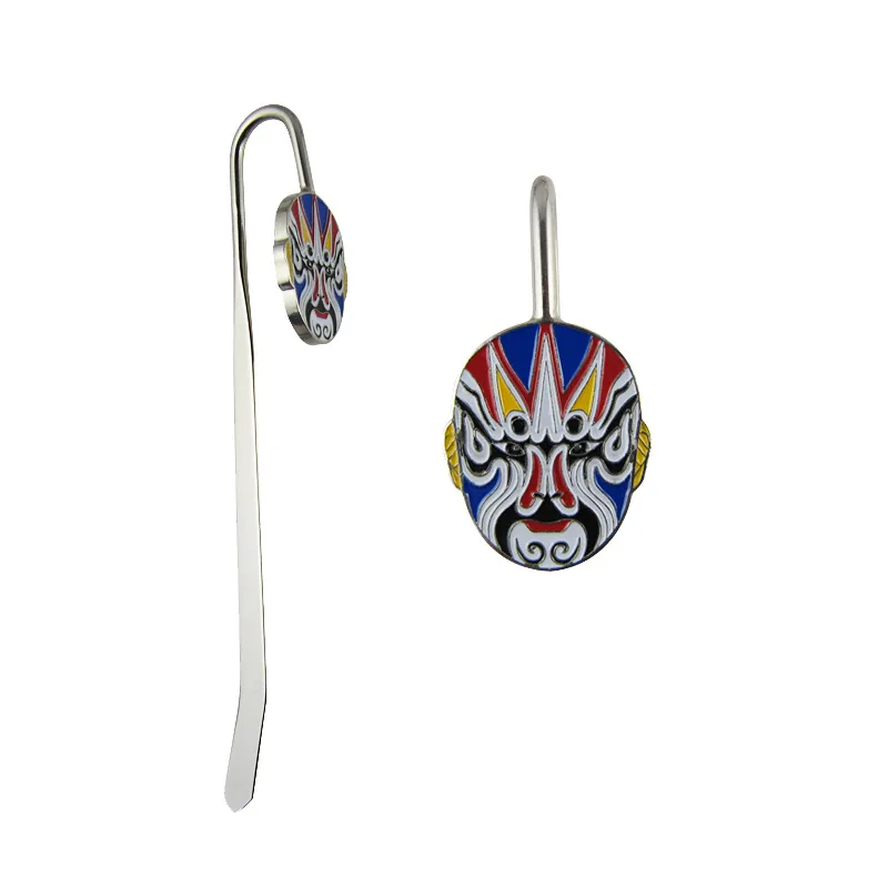 Beijing Opera Mask Bookmark Metal Classical Chinese Style Gift Bookmark Crafts