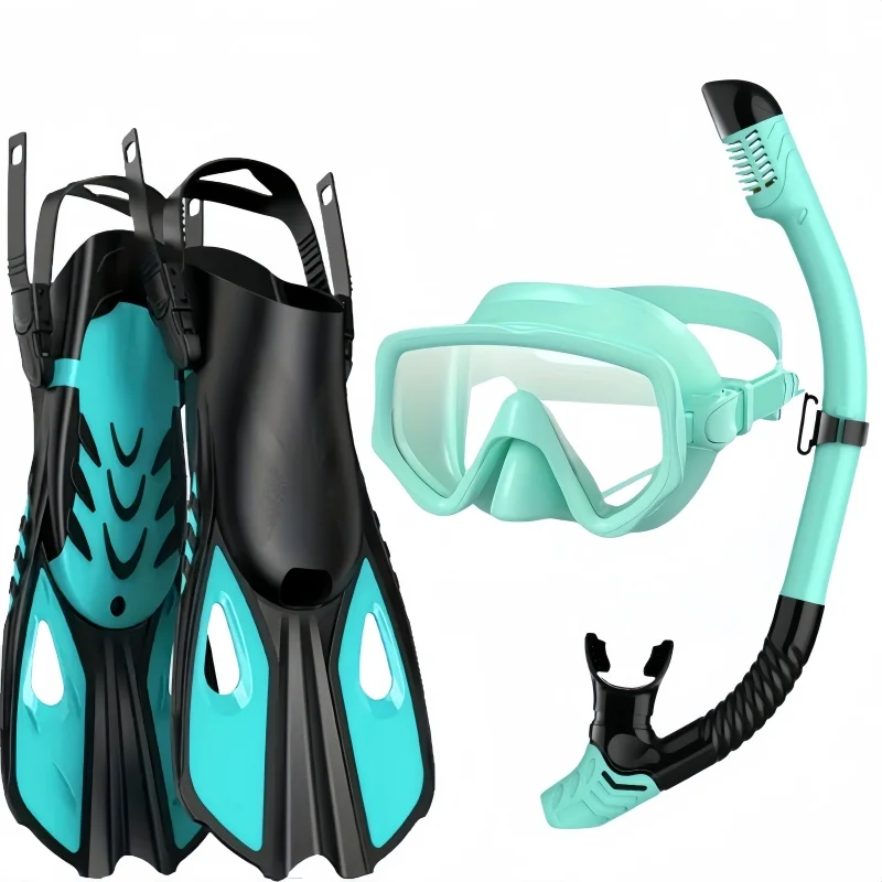 

XIAOTREE Mask Fin Snorkel Set Snorkel Gear for Adult Panoramic View Snorkel Mask Adjustable Dive Flipper Dry Top Snorkel