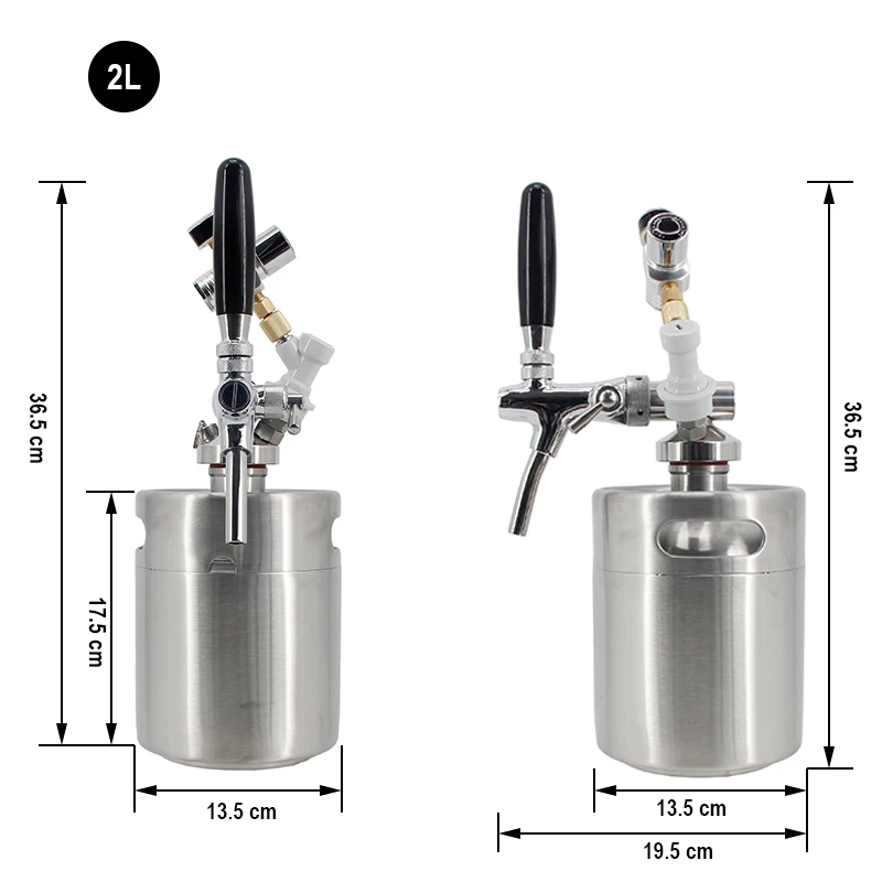 Brand New 2/4/5L Mini Keg Tap System Flow Control Faucet Single Wall Beer Portable Taproom Beer Cider Carbonated Drinks