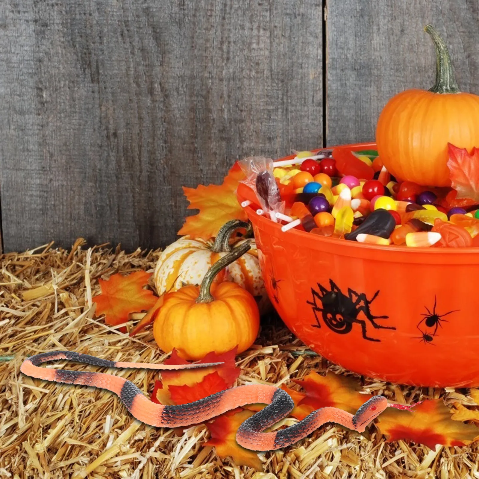 

Realistic Rubber Snake Durable Scary Prank Prop Halloween Party Haunted House Simulation Snake Spoof Simulation