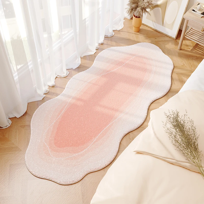 Cream Style Bedroom Decor Bedside Carpet Fluffy Soft Carpet Living Room Gradient Cloud Lounge Rug Home Irregular Plush Floor Mat