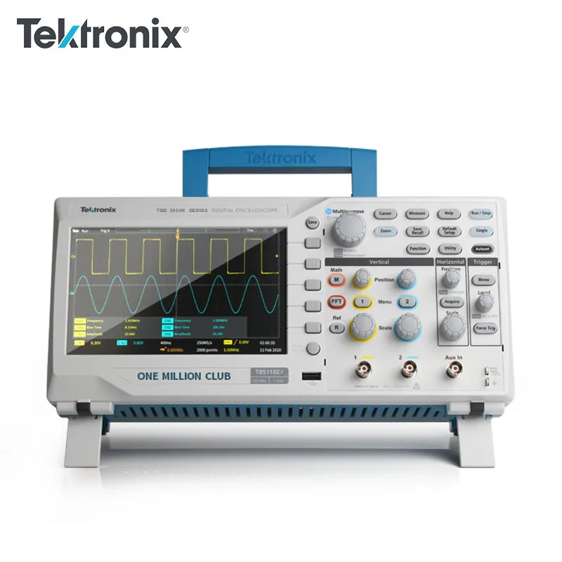 جهاز رسم الذبذبات الرقمي Tektronix TBS1102C ذو قناتين معدل عينة 1 GS/ثانية 100 ميجاهرتز 20K نقطة طول قياسي