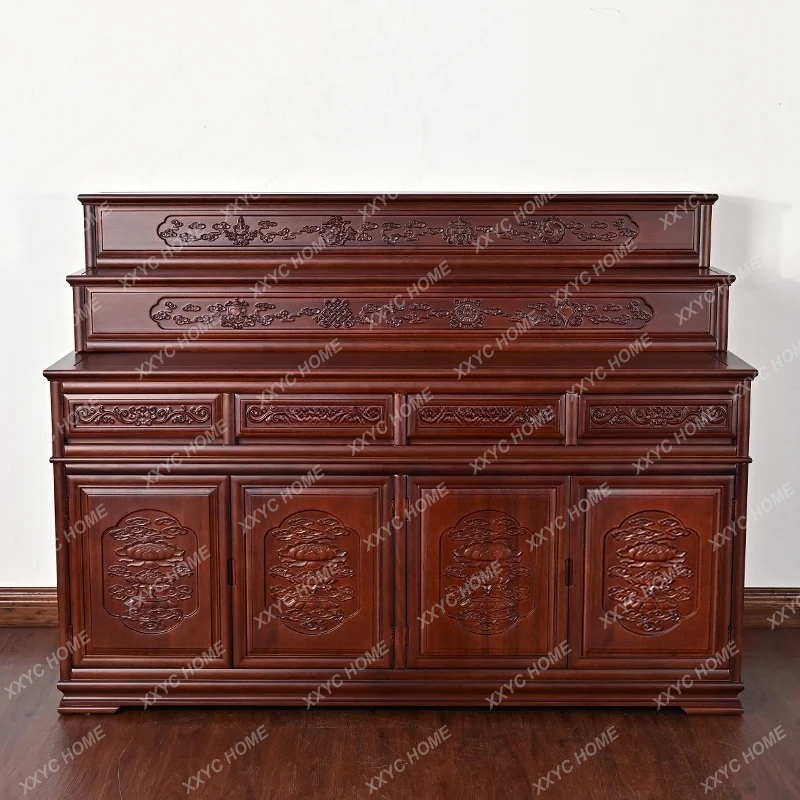 Solid wood Buddha table, household incense case, God of Wealth Guanyin Tribute Cave, three-layer altar cabinet, Buddha cabinet