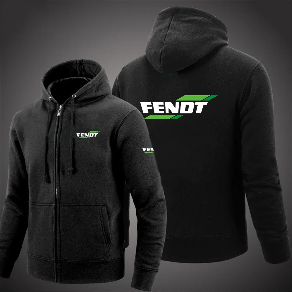 

FENDT Men's High Quality New Long Sleeve Printing Solid Color Zipper Hooded Jacket Casual Comfortable Sweatshirt Pullover Tops