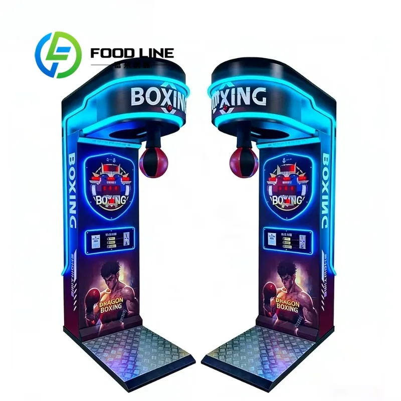 Boxer Punching Game Machine Built With Digital Score Screen Same As Boxing Strength Test Arcade Machine Records Max Punch Data
