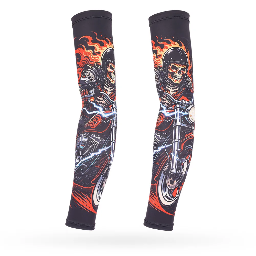 Outdoor Sun Protection Arm Sleeves Unisex Reusable Summer Elastic Arm Cover for Cycling Runing Motorcycling Fishing Basketball