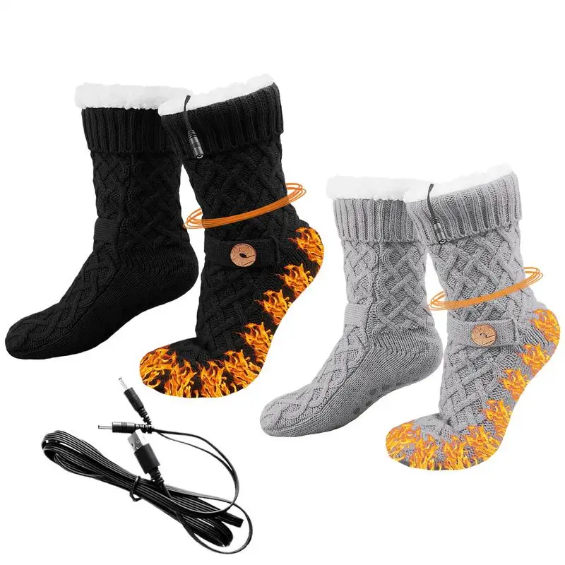 

Электрические носки с шерстяной подкладкой, нескользящая нижняя обувь, перезаряжаемые носки с подогревом для зимних видов спорта, лыж, сноуборда, улицы