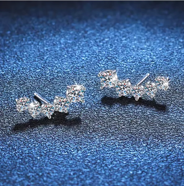 1.16cttw Full Moissanite Stud Earrings for Women Gemstone Lab Diamond Stud Earring 925 Sterling Silver Fine Jewelry Oorbellen