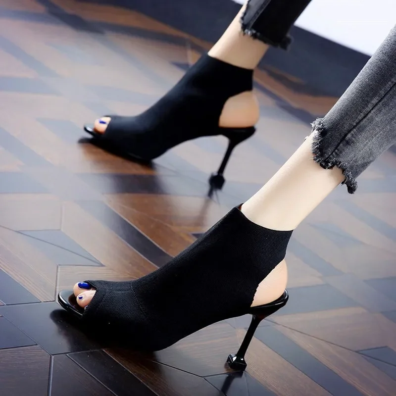 

Women's Peep Toe Stiletto Heel Sandals Summer 2026 Fashion Gladiator Boots Flexible Strappy High Heels