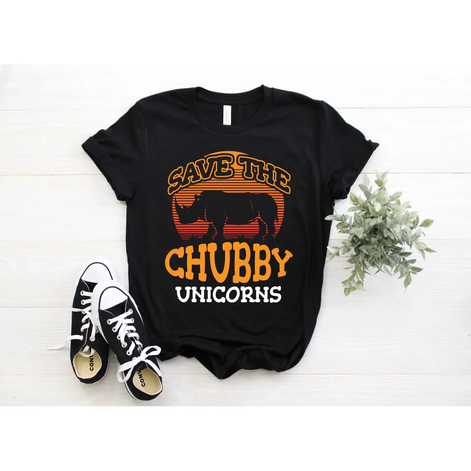 Save The Chubby Unicorns T Shirt Vintage Rhinoceros Funny Animal Lover vintage Washed fashion streetwear graphic Soft Casual