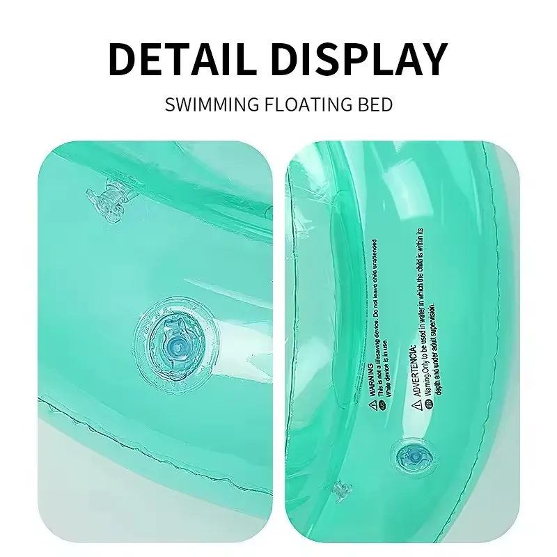 Colchón de aire flotante de agua plegable, ondulación transparente, piscina de verano, flotador inflable para playa, cama de natación, juguete de agua para chico y adulto