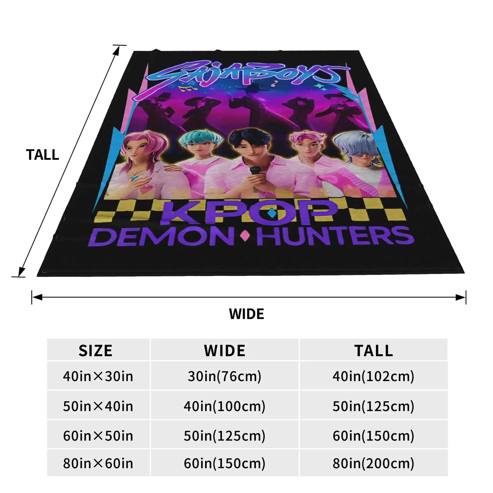 Saja Boys Kpop شيطان الصيادين بطانية الصوف الصيف متعددة الوظائف الدافئة رمي بطانية للسرير الأريكة المفارش