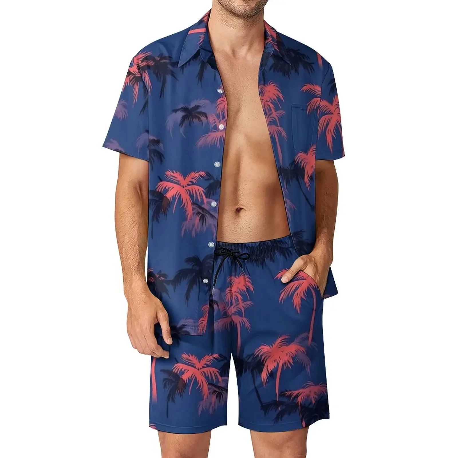 Summer Clothing Palm Trees Shirt Sets 3D Printed Men Casual Fashion Short Sleeves Shirts Oversized Beach Shorts Hawaiian Sets