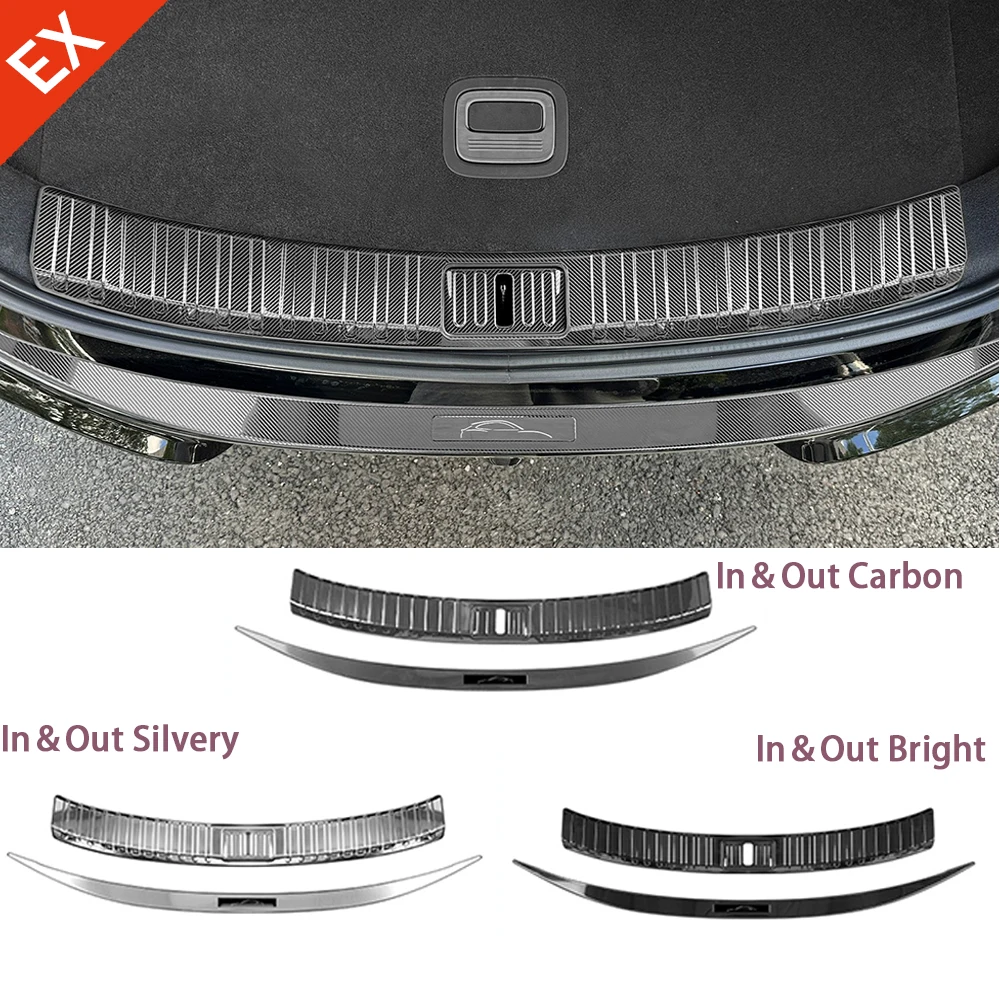 

For Xiaomi YU7 2025 Accessories Stainless Black Silver Car Rear Trunk Protector Plate Anti Hit/Dust Sill Cover