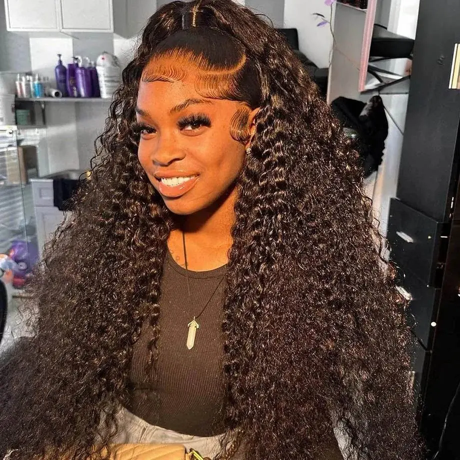 Rosabeauty Deep Wave 13X6 Lace Front Human Hair Wig 5X5 Preplucked Glueless Ready To Go Curly Wig 250 Density 13x4  40 Inch