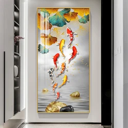 Fai da te grande pittura diamante astratto Koi Feng Shui pesce carpa loto stagno diamante mosaico diamante ricamo strass pieno 5d G233
