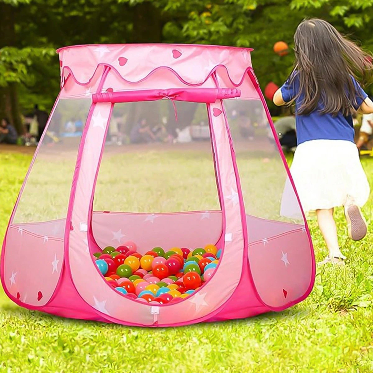 Tente d'intérieur et d'extérieur pliable pour enfants, maison de jeu, maison de princesse de rêve, ceinture pour enfants et filles