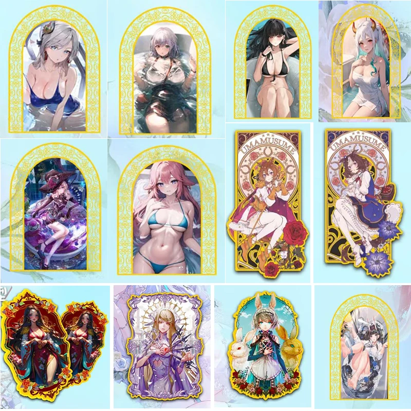 Anime Goddess Story Metal Cards Yamato Boa Hancock Ganyu Yae Miko Shenhe Collectible Cards Christmas Birthday Gifts Game Toys