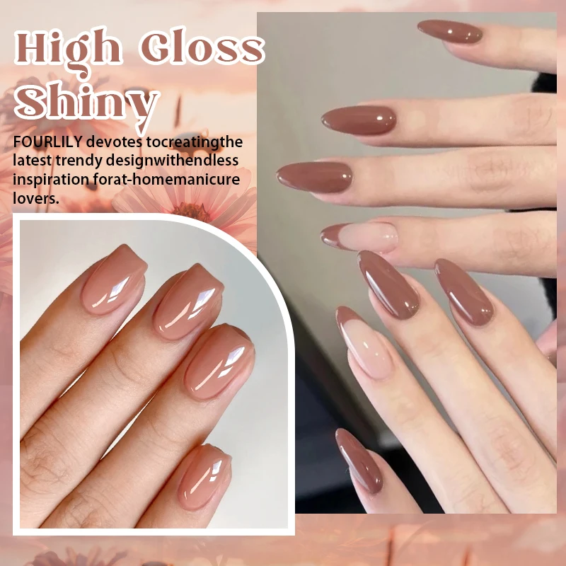 10 مللي عارية براون أحمر اللون هلام مسمار البولندية بريق قاعدة معطف فوقي UV LED هلام مسمار الفن ورنيش مانيكير شبه دائم مسمار الفن هلام #4