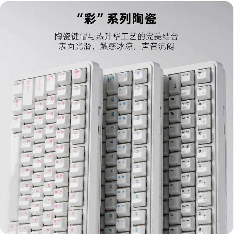 Xvx White Ceramic Keycaps Full Set Shiny Backlit Glaze Cherry Profile 120-key For Magnetic Mechanical Keyboard Keycap Gift