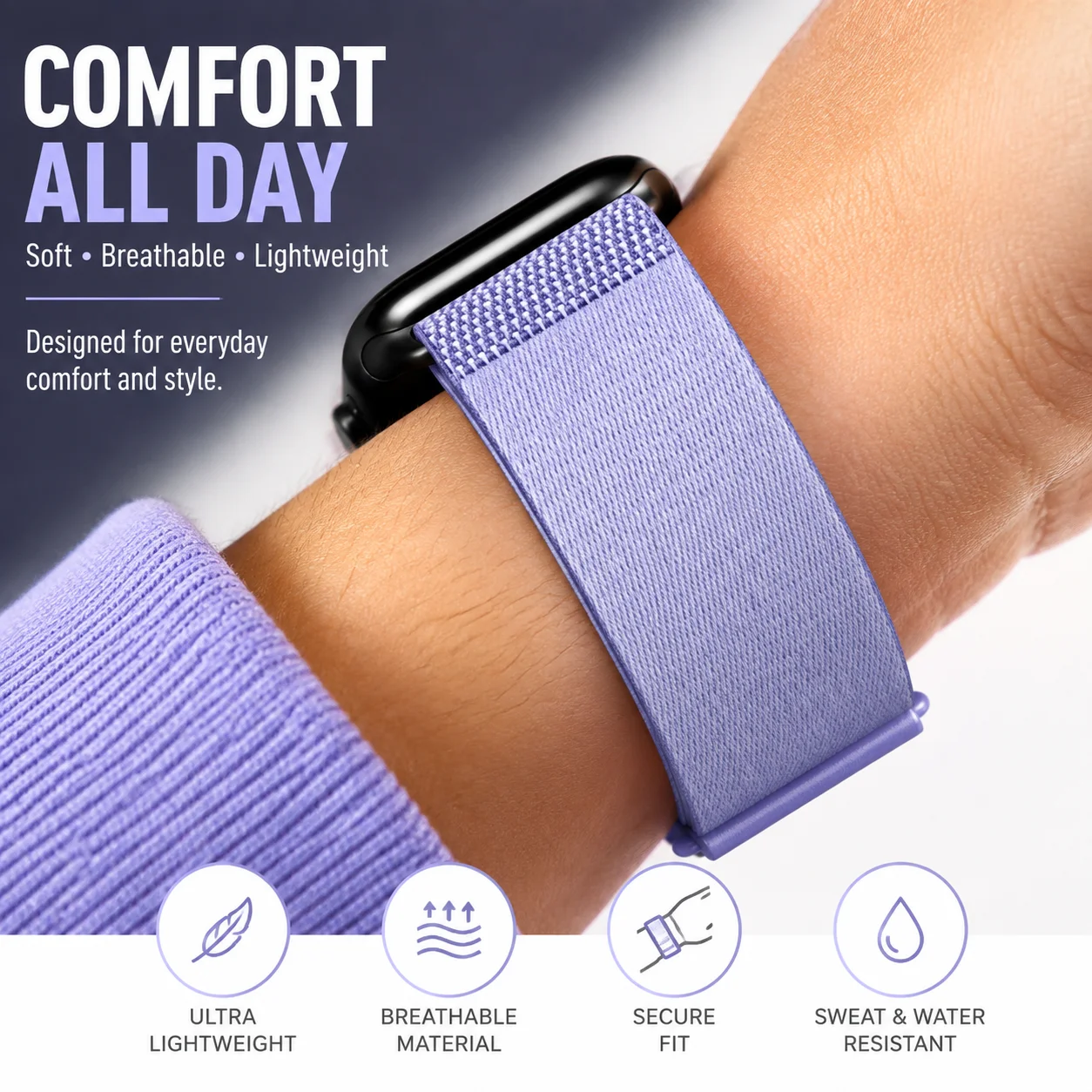 For Garmin Cirqa Nylon Loop Band Hook Loop Strap Adjustable Sport Wristband Running Cycling Fitness Replacement Watch Band