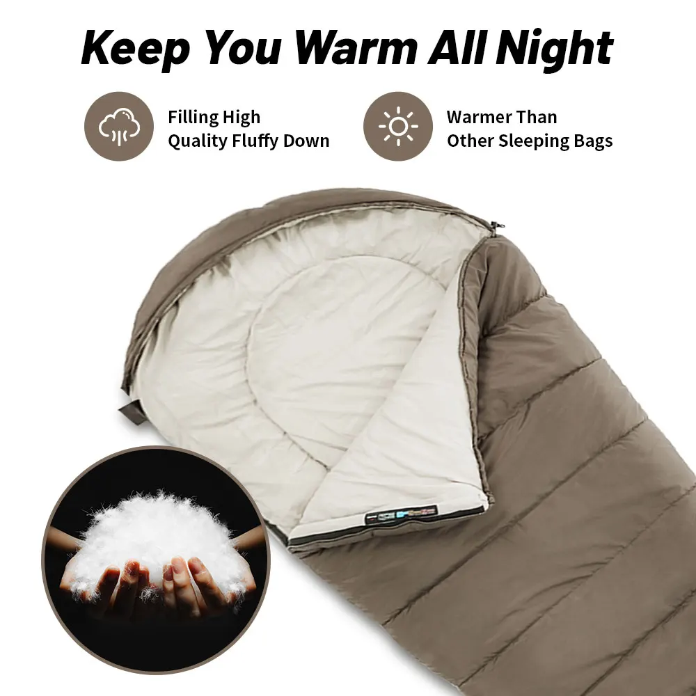 Naturehike Winter Sleeping Bag MJ600 -12℃ Mummy Sleeping Bag MJ300 -1℃ Cotton Sleeping Bag Outdoor Cold-proof Warm Sleeping Bag